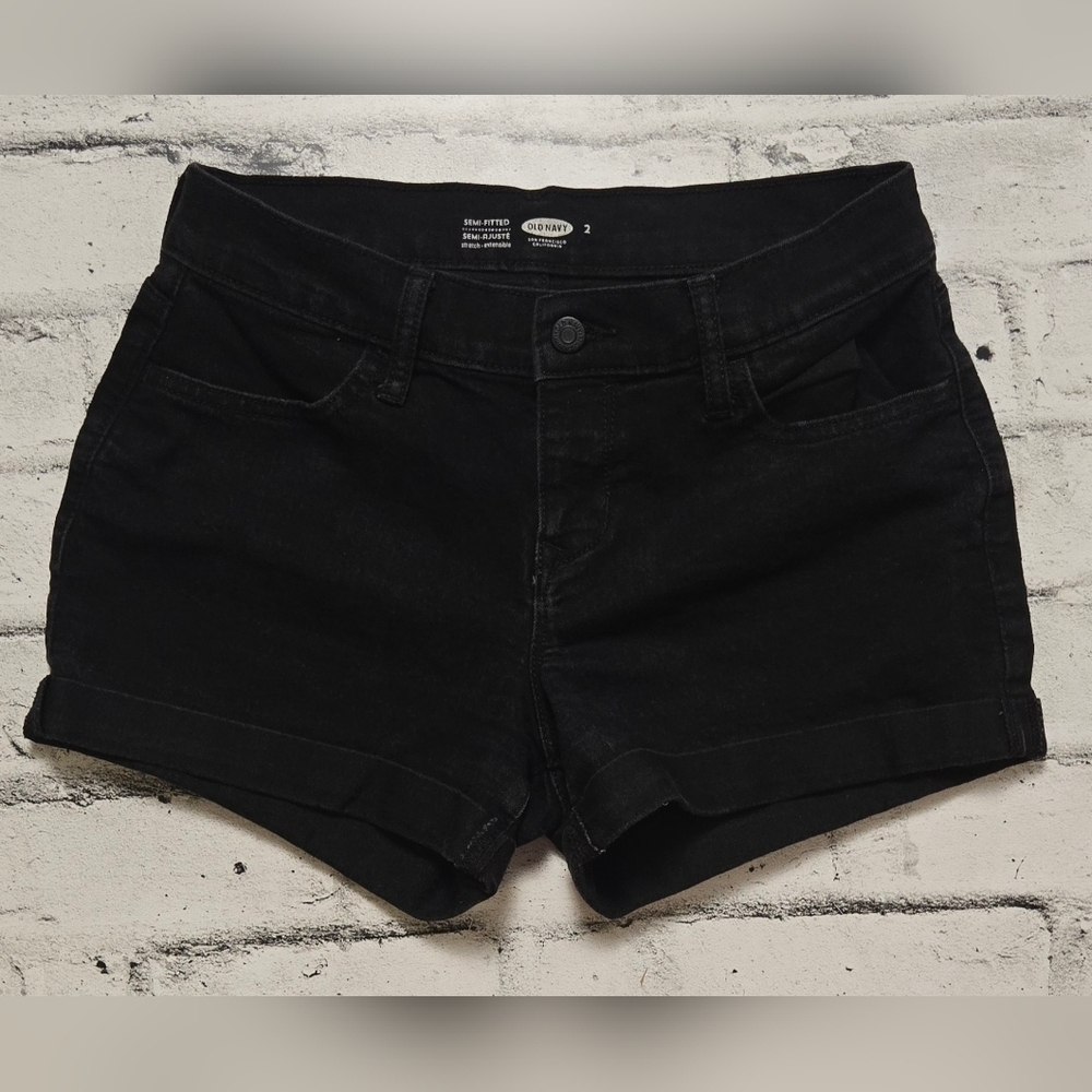 Old Navy Semi Fitted Women's Black Denim Shorts